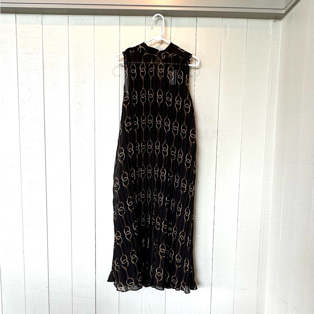 Banana Republic Black Pleated Sheath Dress w/Horsebit Design Small NWT - Picture 5 of 16